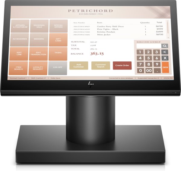 HP Engage One 145 i5-7300U 2.6 GHz All-in-One 35.6 cm (14") 1920 x 1080 pixels Touchscreen Black