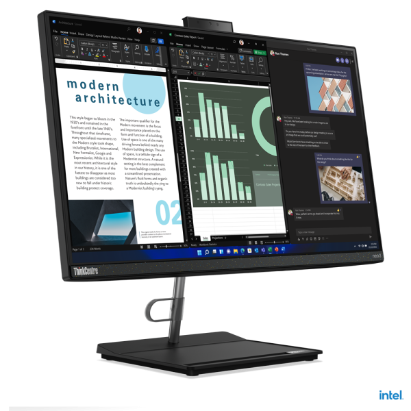 Lenovo ThinkCentre neo 30a Intel® Core™ i5 i5-12450H 60.5 cm (23.8") 1920 x 1080 pixels All-in-One PC 8 GB DDR4-SDRAM 256 GB SSD Windows 11 Pro Wi-Fi 6 (802.11ax) Black