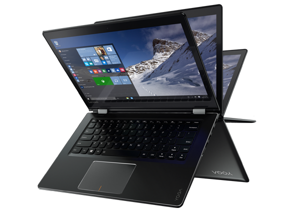 Lenovo Yoga 510 AMD A9 A9-9410 Hybrid (2-in-1) 35.6 cm (14") Touchscreen HD 8 GB DDR4-SDRAM 1 TB HDD Wi-Fi 5 (802.11ac) Windows 10 Black