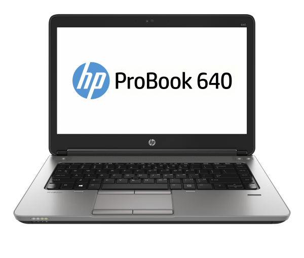 HP ProBook 640 G1 Intel® Core™ i5 i5-4210M Laptop 35.6 cm (14") HD 4 GB DDR3-SDRAM 128 GB SSD Wi-Fi 4 (802.11n) Windows 7 Professional Black, Silver