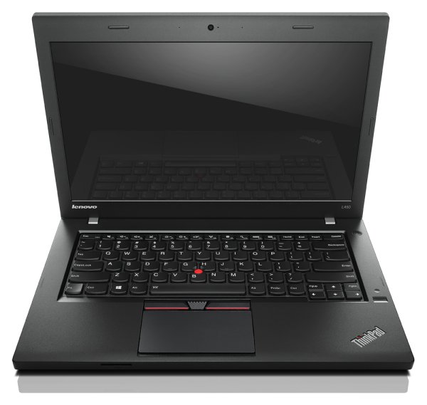 Lenovo ThinkPad L450 Intel® Core™ i5 i5-5300U Laptop 35.6 cm (14") Full HD 4 GB DDR3L-SDRAM 192 GB SSD Wi-Fi 5 (802.11ac) Windows 7 Professional Black