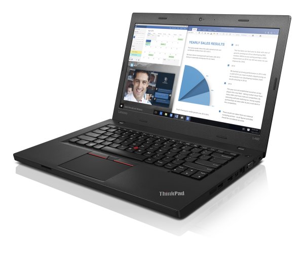 Lenovo ThinkPad L460 Intel® Core™ i5 i5-6200U Laptop 35.6 cm (14") HD 8 GB DDR3L-SDRAM 128 GB SSD Wi-Fi 5 (802.11ac) Windows 10 Home Black