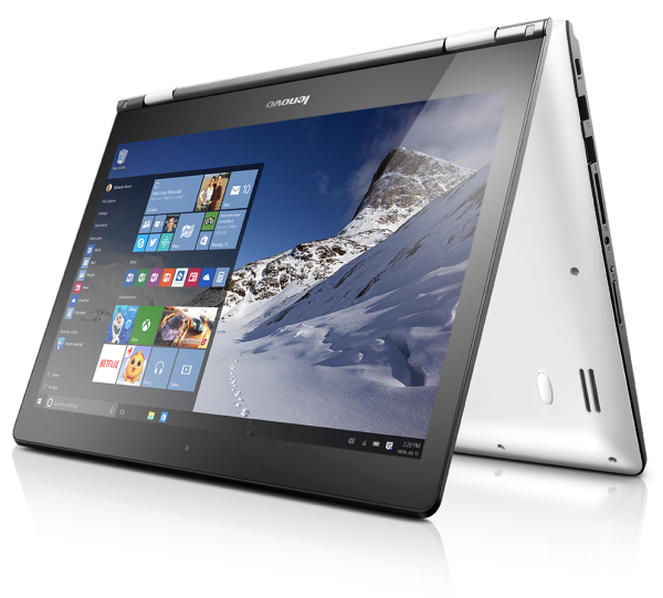 Lenovo Yoga 500 Intel® Core™ i3 i3-5005U Hybrid (2-in-1) 35.6 cm (14") Touchscreen Full HD 4 GB DDR3L-SDRAM 1 TB HDD Windows 10 Black, White