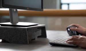 BakkerElkhuizen Q-Riser 90 Circular 76.2 cm (30") Desk Grey