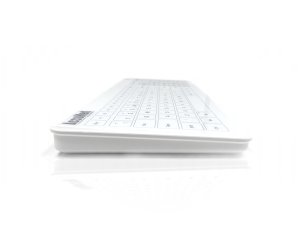 Accuratus AccuMed Glass keyboard Medical USB + Bluetooth QWERTY UK English White