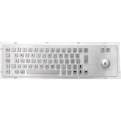 (Built to order – NCNR terms) An Ceratech product IP65 rated USB hole mounted steel keyboard with integrated 38mm mechanical trackball. Supplied by Hypertec