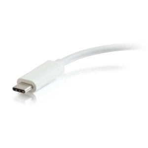 C2G USB-C® to Ethernet Adapter with 3-Port USB Hub - White