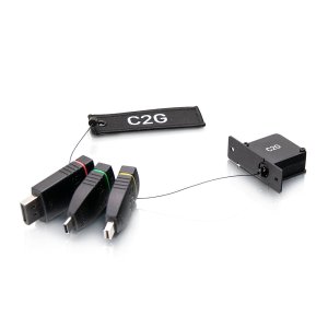 C2G Retractable Table Box Mount 4K HDMI® Adapter Ring with Color Coded Mini DisplayPort™, DisplayPort, and USB-C®