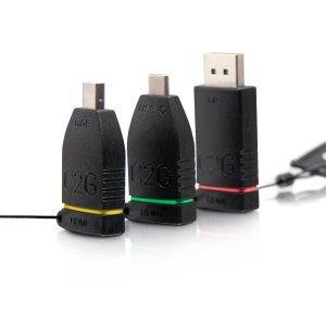 C2G Retractable Table Box Mount 4K HDMI® Adapter Ring with Color Coded Mini DisplayPort™, DisplayPort, and USB-C®