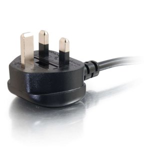 C2G 0.5 Metre 18 AWG UK 90° Power Cord (IEC320C13R to BS 1363)