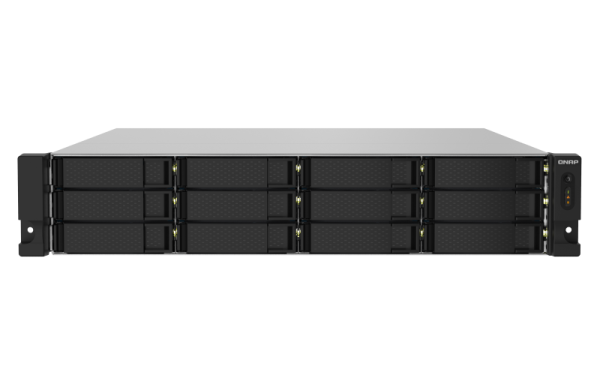 QNAP TS-1232PXU-RP-4G 72TB (WD RED PLUS) 12-Bay AL324 quad-core 1.7 GHz rackmount NAS with 250W redundant PSU 4GB DDR4 UDIMM RAM SATA 6Gb/s 2x 10GbE SFP+ 2x 2.5GbE 1x PCIe Gen2 x2 slot