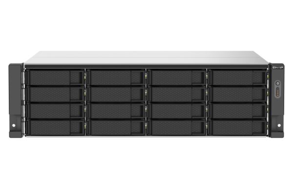 QNAP TS-1673AU-RP-16G 288TB (Seagate Ironwolf Pro) 16-bay rackmount NAS AMD Ryzen V1000 series V1500B 4C/8T 2.2GHz 16GB DDR4 RAM 2 x 2.5GbE LAN optional 10GbE & M.2 NVMe/SATA SSD expansion via a PCIe 2 x PCIe 3.0 x 4 slots USB 3.2 Gen2 Type-C & Type-A 2 x
