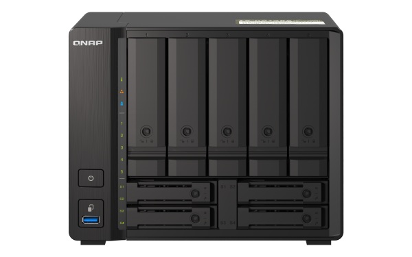 QNAP TS-H973AX NAS Tower Ryzen Embedded V1500B 32 GB DDR4 0 TB QuTS hero Black