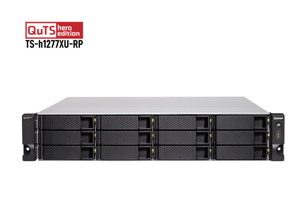 QNAP TS-h1277XU-RP-3700X-128G 168TB 12x14TB Seagate Exos 12 Bay NAS Rackmount Rack (2U) AMD Ryzen™ 7 128 GB DDR4 HDD Black, Grey