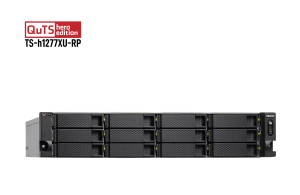 QNAP TS-h1277XU-RP-3700X-128G 192TB 12x16TB Seagate Exos 12 Bay NAS Rackmount Rack (2U) AMD Ryzen™ 7 128 GB DDR4 HDD Black, Grey