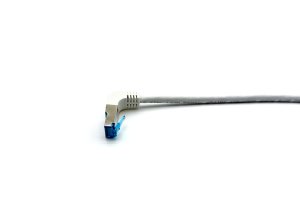 Equip Cat.6A S/FTP Patch Cable, Angled to Straight plug, 1.0m, White