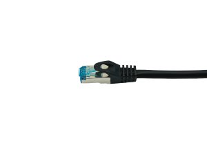 Equip Cat.6A S/FTP Patch Cable, Angled to Straight plug, 2.0m, Black