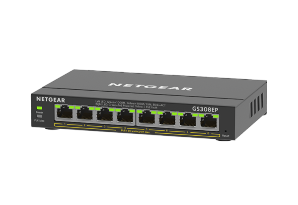 NETGEAR GS308EP Managed L2/L3 Gigabit Ethernet (10/100/1000) Power over Ethernet (PoE) Black