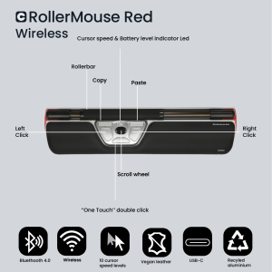 Contour Design RollerMouse Red, wireless