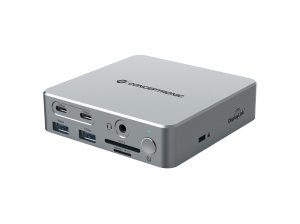 Conceptronic DONN25G 15-in-1 DisplayLink USB 3.2 Gen 2 Docking Station, Triple 4K60Hz Display, HDMI x 2, DisplayPort, USB-C 10Gbps x 2, USB-A 10Gbps x 2, USB-A 5Gbps x 2, SD, TF/MicroSD, GbE, Audio, DC in, Security Slot, PD 3.0
