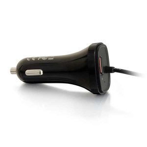 C2G 4-Port USB Car Charger with Extension for Passengers, 5.8A Output