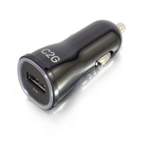C2G 1-Port USB Car Charger, 2.4A Output