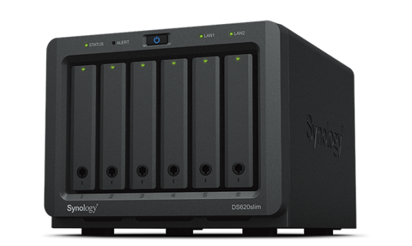 Synology DiskStation DS620SLIM NAS/storage server Desktop Intel® Celeron® J3355 2 GB DDR3L 0 TB DiskStation Manager Black
