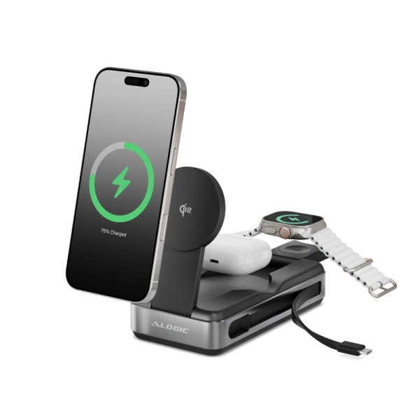 ALOGIC Roam 21,000mAh 6-in-1 Power Bank with Qi2 Fast Wireless and 100W USB-C Laptop Charging