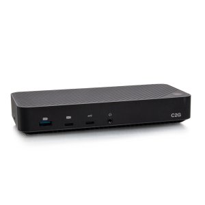 C2G USB-C® 11-in-1 Hybrid DisplayLink and DP Alt Mode Triple 4K Docking Station with HDMI®, DisplayPortTM, Ethernet, USB, 3.5mm Audio and Power Delivery up to 100W