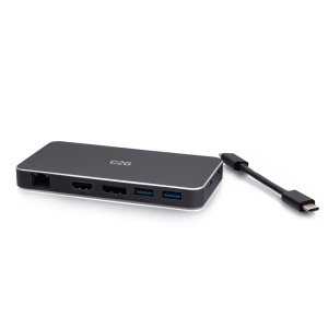 C2G USB-C 7-in-1 Dual Display MST Docking Station with HDMI, DisplayPort, Ethernet, USB, and Power Delivery up to 100W - 4K 60Hz