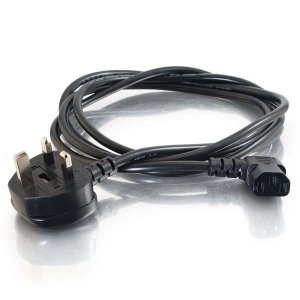 C2G 3m 18 AWG UK 90° Power Cord (IEC320C13R to BS 1363)