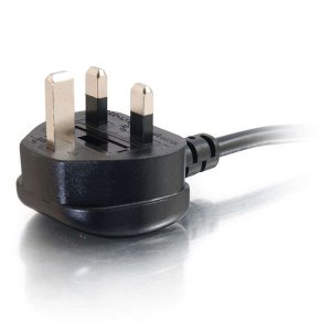 C2G 3m 18 AWG UK 90° Power Cord (IEC320C13R to BS 1363)