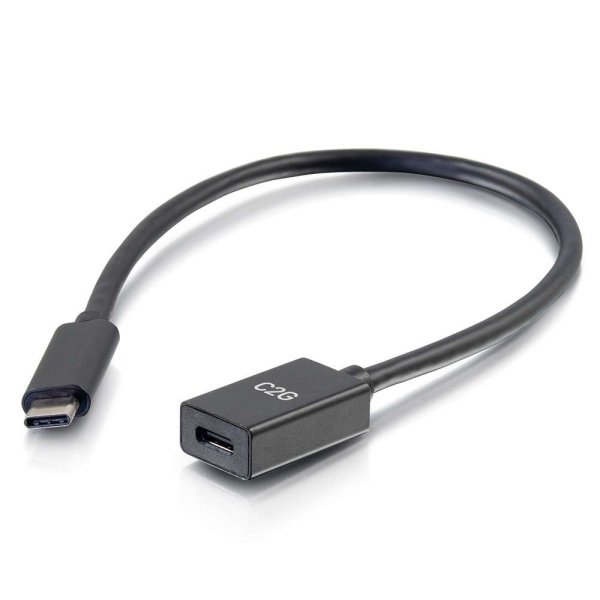 C2G 3ft (0.9m) USB-C to C 3.2 Gen 1 (5Gbps) Male to Female Extension Cable