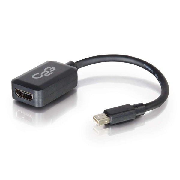C2G 8in Mini DisplayPort Male to HDMI Female Adapter Converter - Black