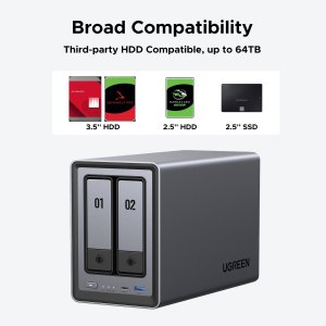 Ugreen NASync DXP2800 NAS Compact Intel® N N100 8 GB DDR5 UGOS Pro Black