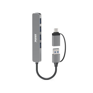 Port Designs 900161 interface hub USB 2.0 Type-A 5000 Mbit/s Silver