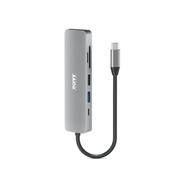 Port Designs 900162 interface hub USB Type-C Silver
