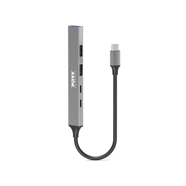 Port Designs 900163 interface hub USB Type-C 5000 Mbit/s Silver