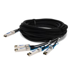 AddOn Networks ADD-QDESJU-PDAC2M InfiniBand/fibre optic cable 2 m QSFP+ 4x SFP+ Black, Silver