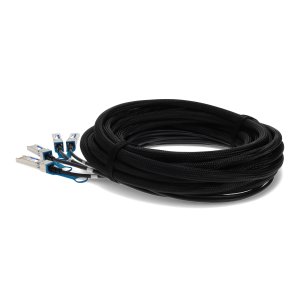 AddOn Networks ADD-QDESJU-PDAC2M InfiniBand/fibre optic cable 2 m QSFP+ 4x SFP+ Black, Silver