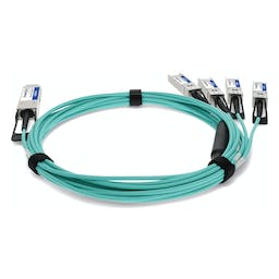 AddOn Networks AOC-QSFP-4SFP-10G-4-5M-AO InfiniBand/fibre optic cable 4.5 m QSFP+ 4xSFP+ Aqua colour, Silver