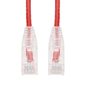 AddOn Networks 27ft Red CAT 6 Slim PVC Ethernet Cable Snagless Clear-Claw RJ-45 M/M