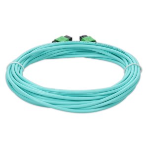 AddOn Networks 5m Angled MPO (Female) to Angled MPO (Female) 12-strand Aqua Polarity-B OM4 LSZH Patch Cable