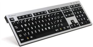 Logickeyboard LKB-LPRNTWB-AJPU-UK keyboard Office USB QWERTY US English Black, White