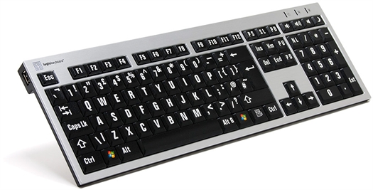 Logickeyboard LKB-LPRNTWB-AJPU-UK keyboard Office USB QWERTY US English Black, White
