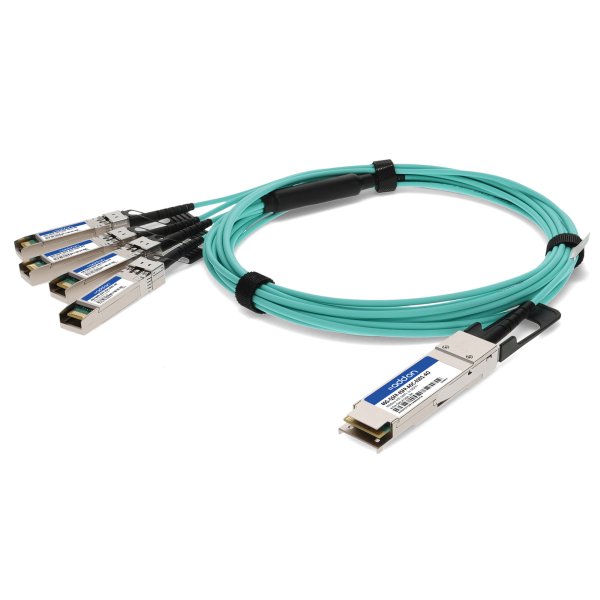 AddOn Networks 40G-QSFP-4SFP-AOC-0301-AO InfiniBand/fibre optic cable 3 m QSFP+ 4x SFP+ Aqua colour