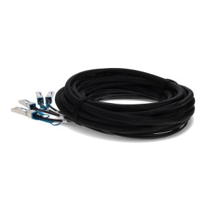 AddOn Networks 470-AEGH-AO InfiniBand/fibre optic cable 3 m QSFP+ 4x SFP+ DAC Black, Stainless steel
