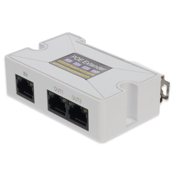 AddOn Networks Mini Poe Extender 10/100Mbs 1-Port Poe In And Splitter 2 Port Poe Extender Support DinRail/Support Ieee802.3Af/At