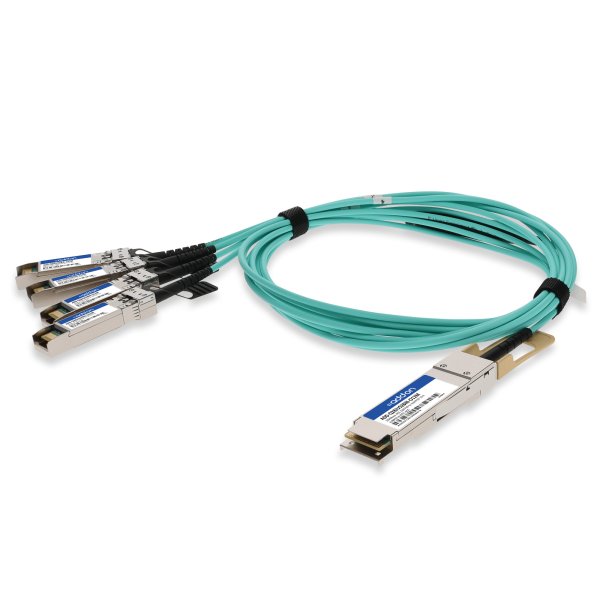 AddOn Networks Juniper Networks JNP-100G-AOC-12M to Intel XXVAOCBL12M Compatible TAA Compliant 100GBase-AOC QSFP28 to 4xSFP28 Direct Attach Cable (850nm, MMF, 12m)