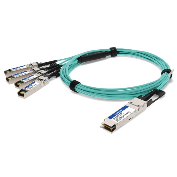 AddOn Networks Cisco QSFP-4SFP25G-AOC4M to Intel XAOCBL4M Compatible TAA Compliant 40GBase-AOC QSFP+ to 4xSFP+ Direct Attach Cable (850nm, MMF, 3m)